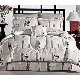Contemporary-bedroom-in-Japanese-style-with-white-walls-and-gray-beige-floor-and-night-lamps