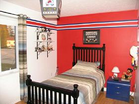 Basement Bedroom Design Ideas on Hockey Themed Bedroom   Interior Decorating Tips