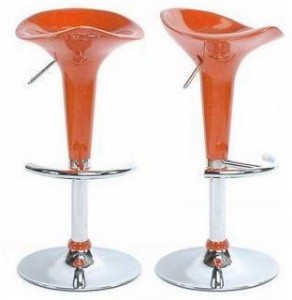 Orange acrylic bar stools