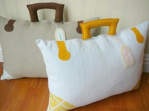 Suitcases shaped pillows