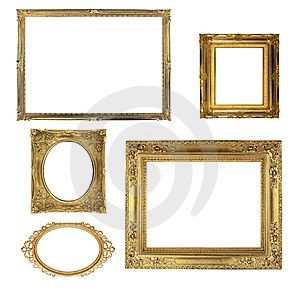 Different styles of antique picture frames
