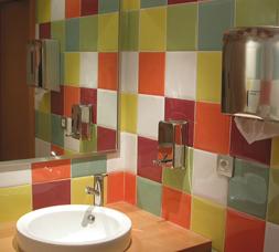 Colorful bathroom tiles